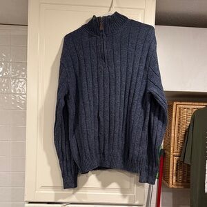 Bill Blass Dark Blue Zip-Up Sweater size XL 1:9 100% cotton